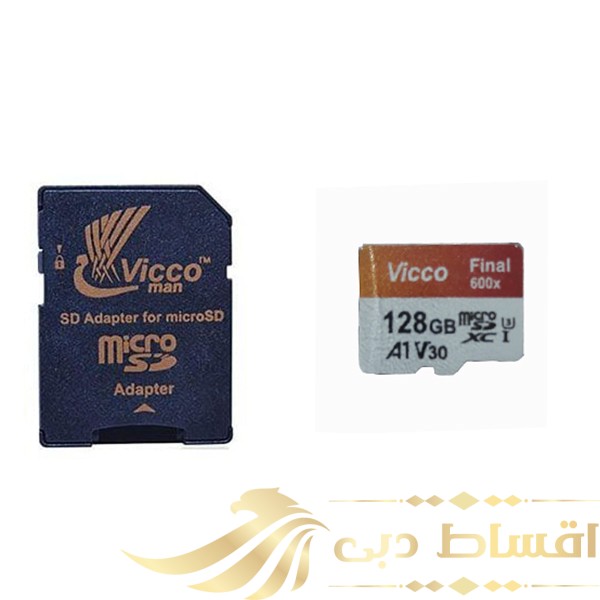 کارت حافظه microSDXC ویکومن مدل 600X Plus کلاس 10 استاندارد UHS-I U3 سرعت 90MBps ظرفیت 128 گیگابایت به همراه آداپتور SD