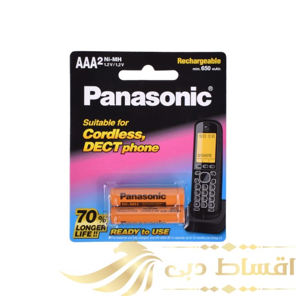 باتری نیم قلمی قابل شارژ پاناسونیک مدل BK-4LDAW/2BT بسته 2 عددی