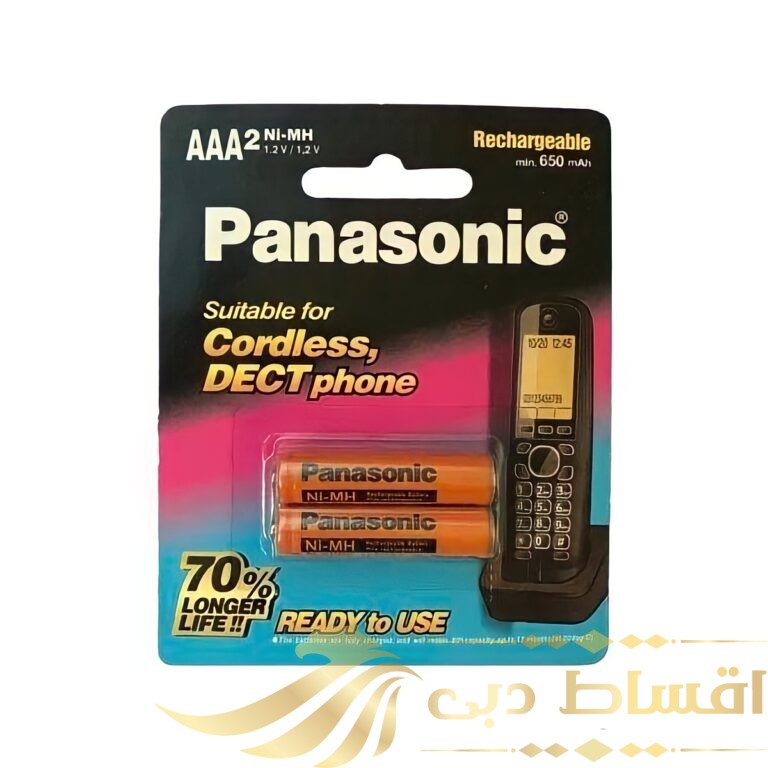 باتری نیم قلمی قابل شارژ پاناسونیک مدل HHR_3MRT_ASL1 بسته دو عددی