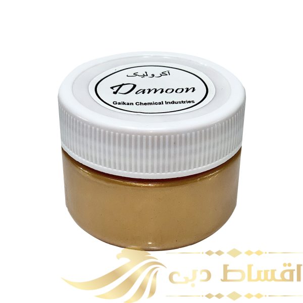 رنگ اکریلیک طلایی دامون کد 110 حجم 240 میلی لیتر