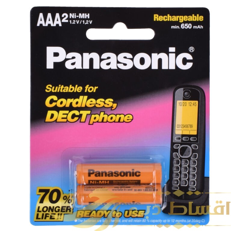 باتری نیم قلمی قابل شارژ پاناسونیک مدل BK-4LDAW/2BT بسته 2 عددی