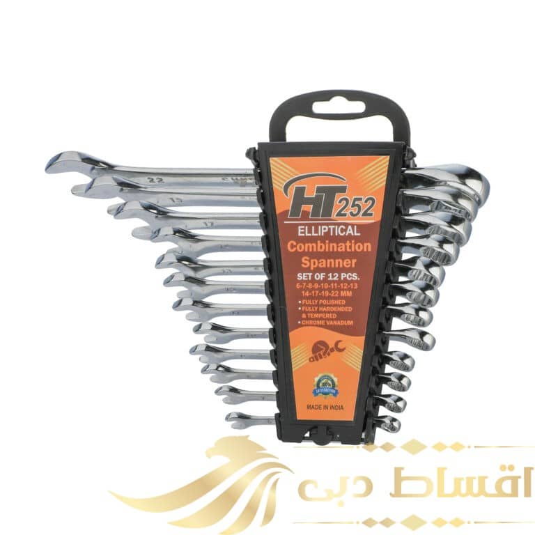 آچار یکسر تخت و یکسر رینگی اچ تی 252 مدل پلکانی مجموعه 12 عددی