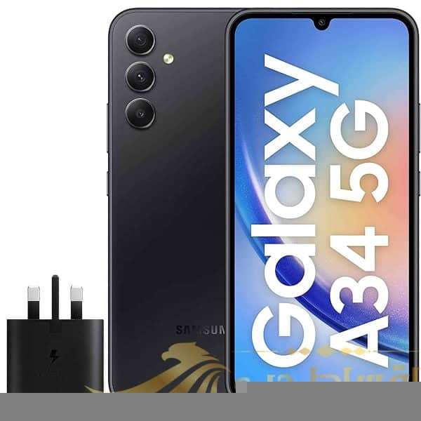 گوشی موبایل سامسونگ مدل Galaxy A34 5G دو سیم کارت ظرفیت 128 گیگابایت و رم 8 گیگابایت به همراه شارژر سامسونگ