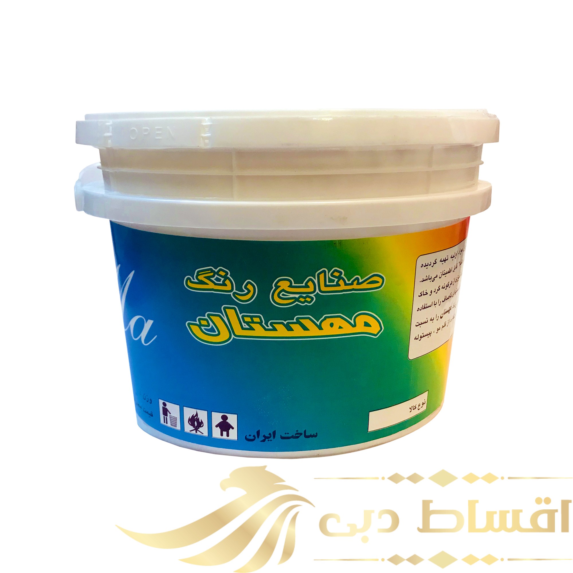 رنگ سفید اکریلیک مهستان مدل W14 وزن 4 کیلو گرم رنگ سفید اکریلیک مهستان مدل W14 وزن 4 کیلو گرم