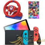 نیتندو سوییچ اولد - جوی کان قرمز/آبی + Mario Kart 8 Deluxe + فرمان بازی Hori Pro Mini