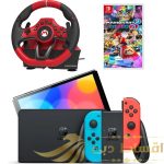 نینتندو سوییچ اولد - جوی کان قرمز/آبی + Mario Kart 8 Deluxe + فرمان بازی Hori Pro Deluxe