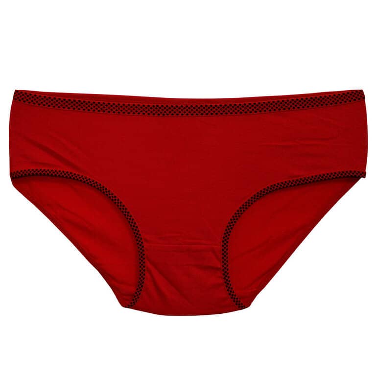 شورت زنانه مدل نخی اسلیپ کش خال دار رنگ قرمز