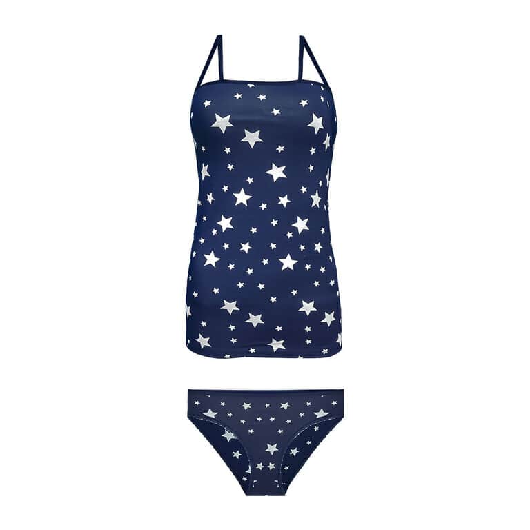 ست تاپ و شلوارک زنانه مدل نخی طرح ستاره کد 3434