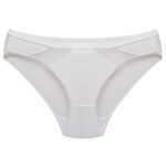 ست شورت و سوتین زنانه پانیذ مدل ساتن وسط توری بدون فنر کد 4648 رنگ سفید