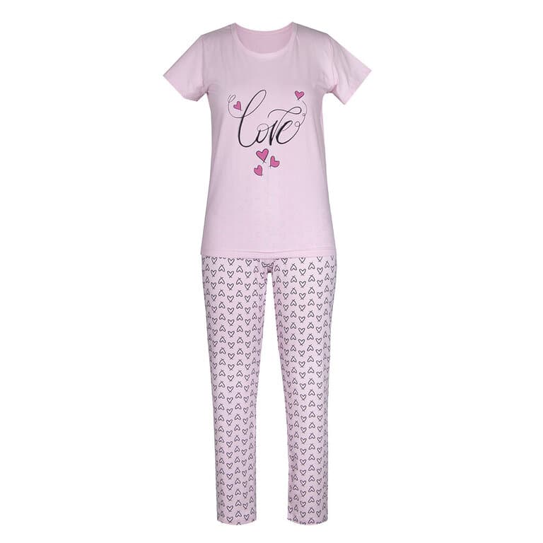 ست تی شرت آستین کوتاه و شلوار زنانه آریان نخ باف مدل 2658