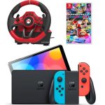 خرید نینتندو سوییچ اولد - جوی کان قرمز/آبی + Mario Kart 8 Deluxe + فرمان بازی Hori Pro Deluxe